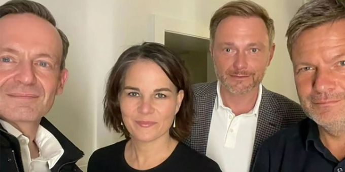 Instagram-Foto mit Wissing, Baerbock, Lindner und Habeck. freie demokratische partei