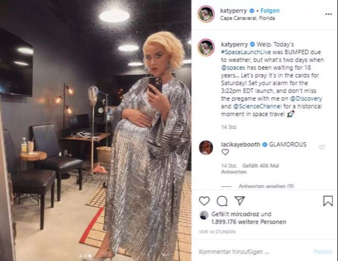 Katy Perry zeigt stolz ihren Babybauch auf Instagram. katy