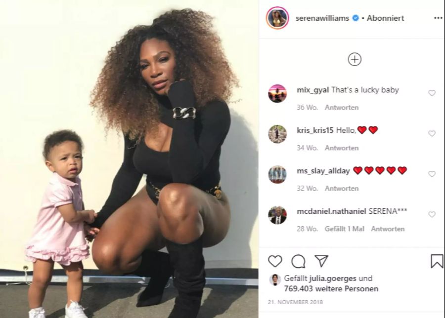 Serena Williams mit ihrer Tochter Alexis Olympia.