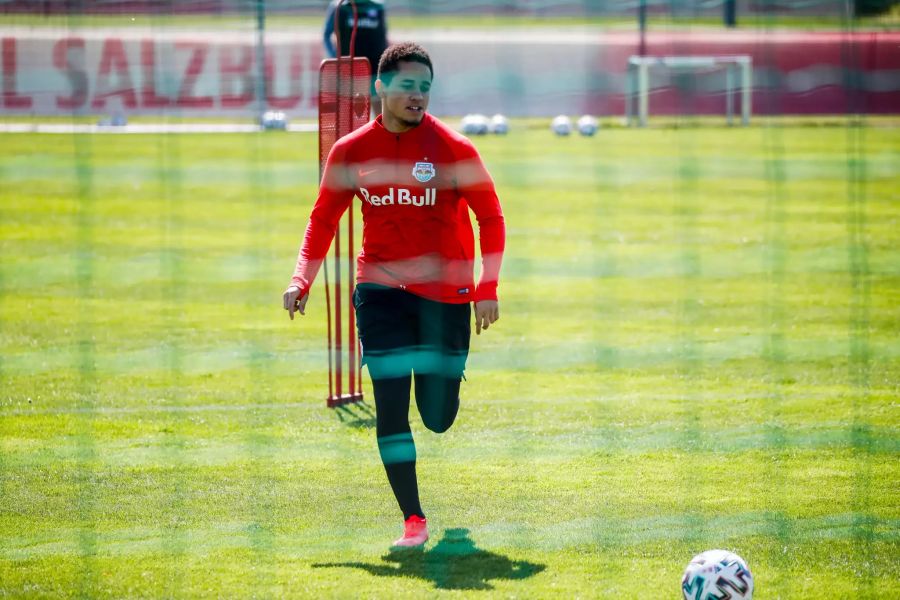 Noah Okafor im Training bei Red Bull Salzburg.