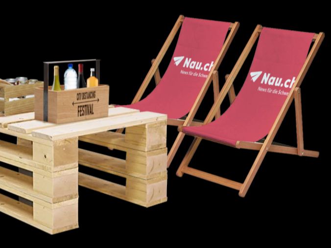 Das Nau.ch Setting am Distancingfestival mit Verpflegung.