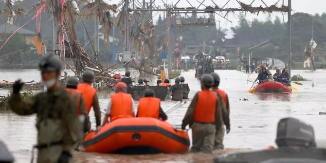 Nach Unwetter in Japan