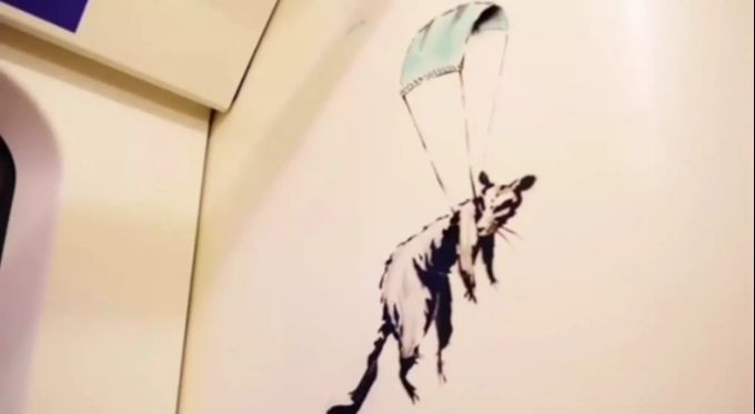Ein Rattenbild von Banksy banksy london u-bahn