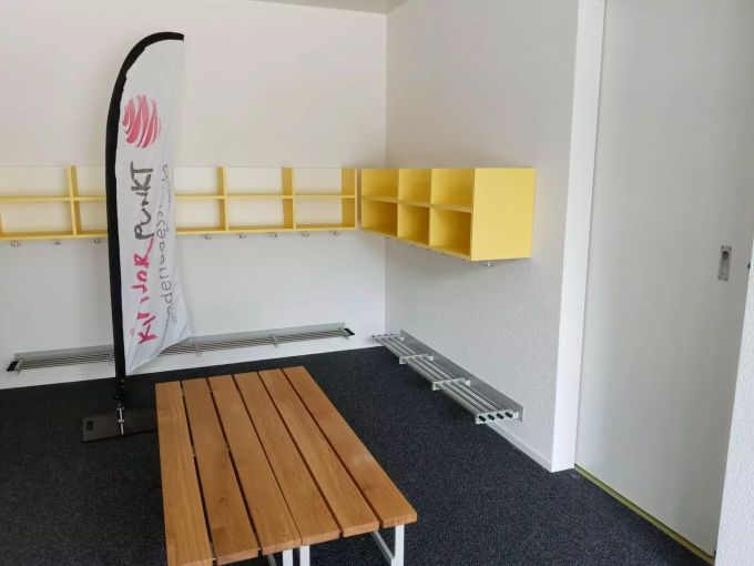 Die Fahne der Kita ist bereit für den Eröffnungstag am 6. Juli. nau.ch