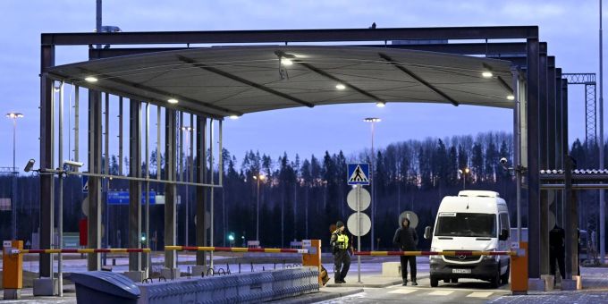 Die Grenzstation Nuijamaa zwischen Russland und Finnland. Grenzstation Nuijamaa