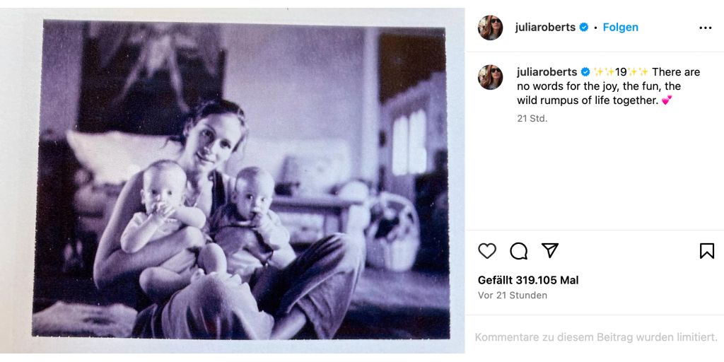 Julia Roberts: Hollywood-Star zeigt Foto ihrer Zwillinge - DER SPIEGEL
