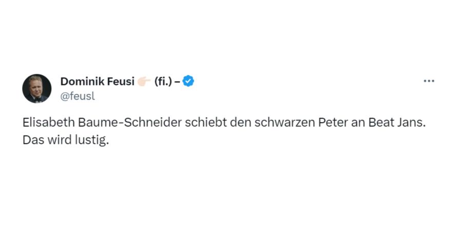 Journalist Dominik Feusi kommentiert: «Das wird lustig.»