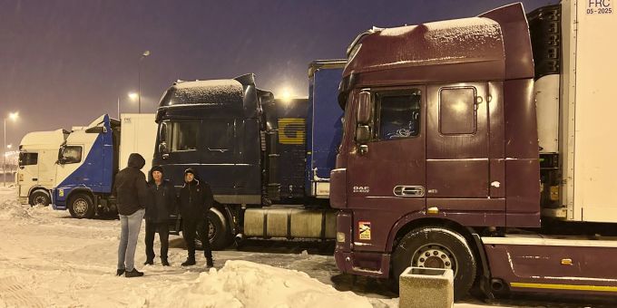 Polnische Lkws sorgten an der Grenze zur Ukraine für eine Blockade. Polen Ukraine