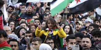 Brüssel - 12'000 Menschen demonstrieren für Waffenruhe in Gaza