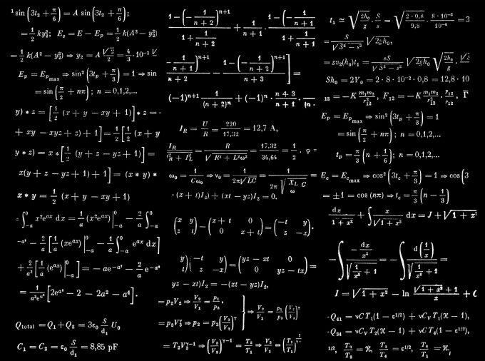 Mathematik Formeln Tafel