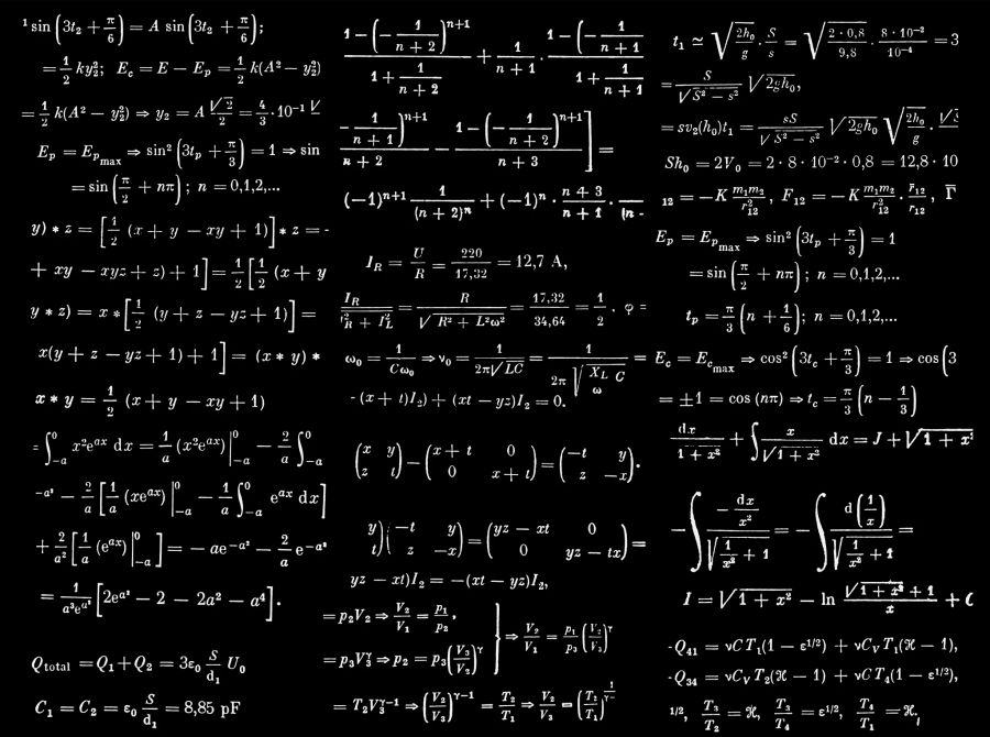 Mathematik Formeln Tafel