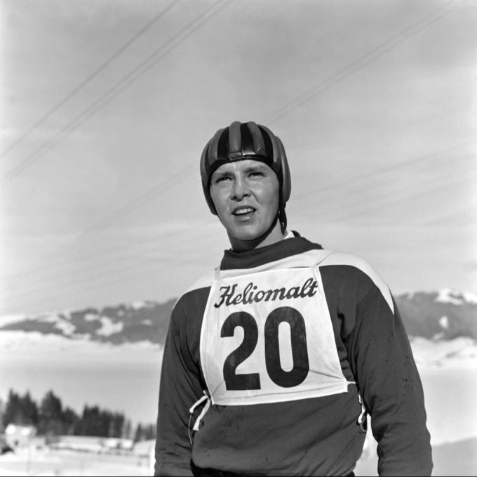 Skispringer Heini Moser im Februar 1963. Damals war Heliomalt sprichwörtlich in aller Munde. Heliomalt Luzern