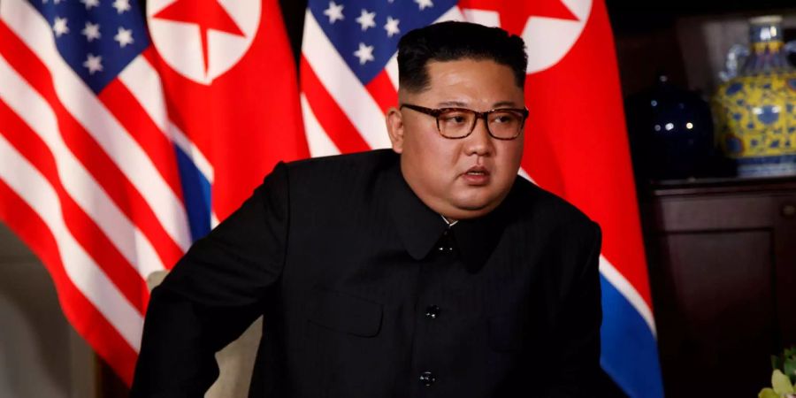 Nordkoreas Machthaber Kim Jong Un bei seinem Gespräch mit Donald Trump.