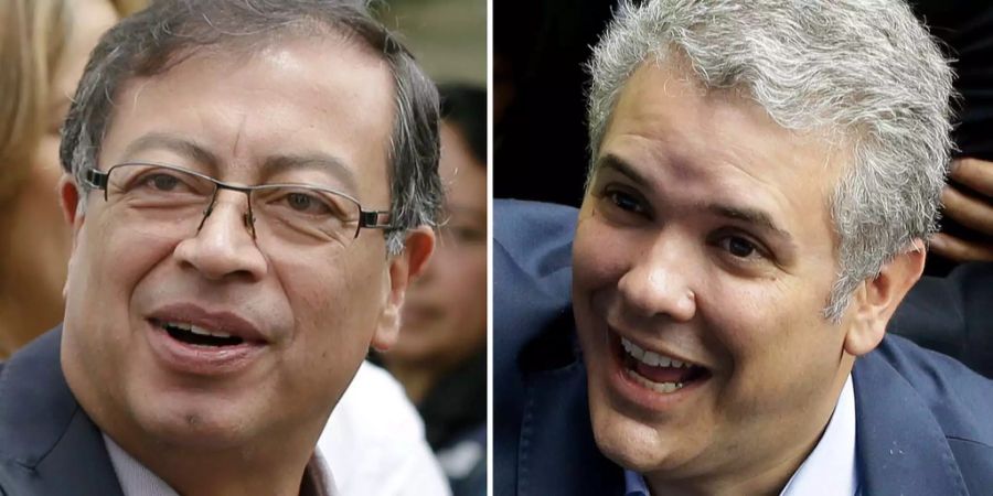 Gustavo Petro (l.) und Iván Duque kämpfen um die Präsidentschaft in Kolumbien.