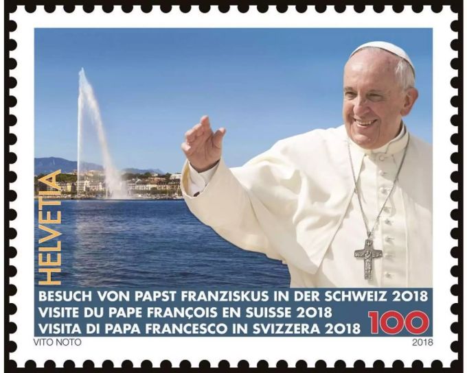 Mit dieser Briefmarke ehrt die Post den Papst.