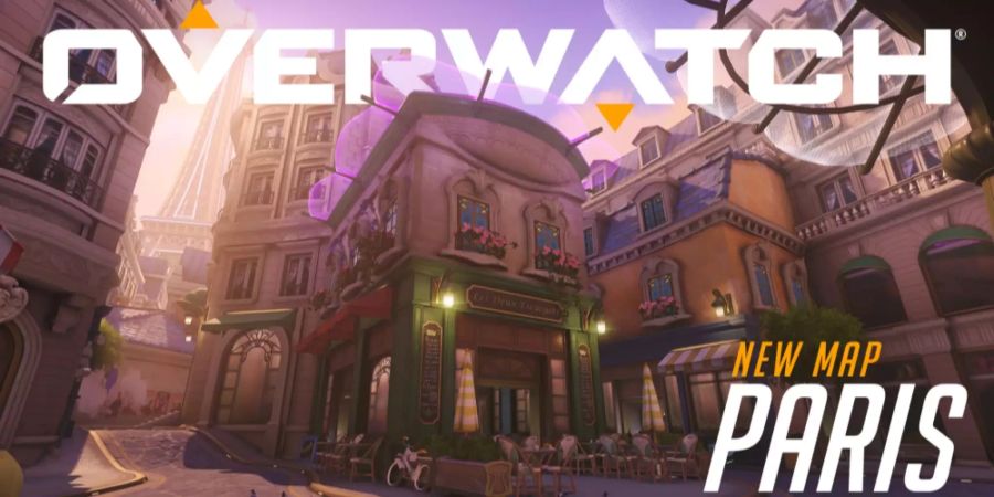 Overwatch: Die Neue Karte Paris. Im Hintergrund der Eiffelturm.