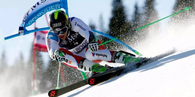 Justin Murisier auf der Piste. Justin Murisier auf der Piste.