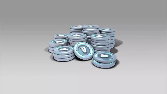 Mit 5'000.- gibt es an der Zurich Game Show einen ansehnlichen Preispool. Fortnites V-Bucks sind auf einem grauen Hintergrund zu sehen.