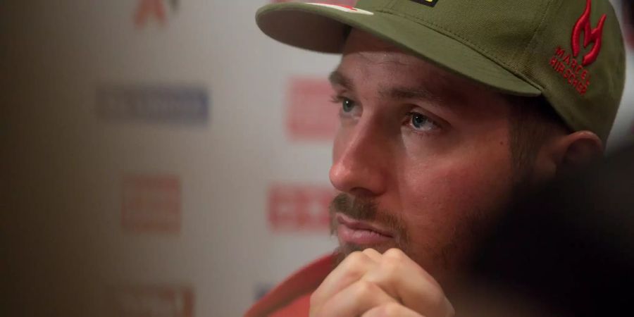 Marcel Hirscher bei einer Pressekonferenz.