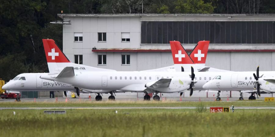 SkyWork Flugzeuge auf dem Flughafen Bern-Belp - Keystone