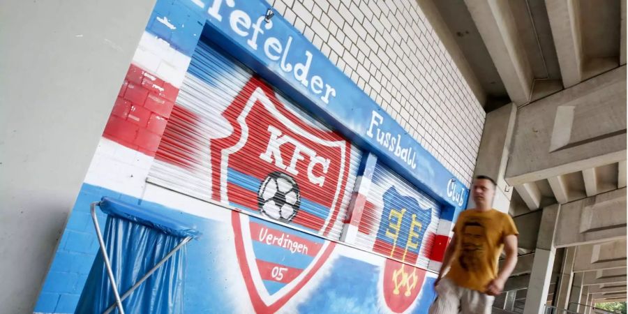 Ein Getränkestand im Stadion von Uerdingen.
