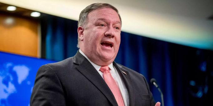Mike Pompeo fordert die vollständige Denuklearisierung Nordkoreas. US-Aussenminister Mike Pompeo spricht bei einer Pressekonferenz im State Department.