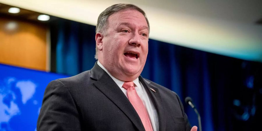 US-Aussenminister Mike Pompeo spricht bei einer Pressekonferenz im State Department.