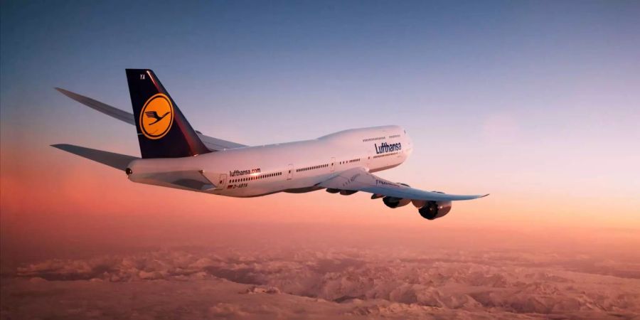 Das gelbe Kranich-Logo auf Heckflosse wird durch einen Weiss-Blauton ersetzt.  Hier Bild: Lufthansa