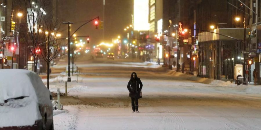 Am Times Square in New York werden mindestens -12 Grad erwartet.