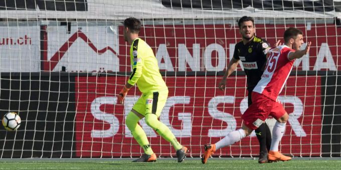 Joker Nicolas Hunziker erzielt für den FC Thun beide Tore. Joker Nicolas Hunziker erzielt für den FC Thun beide Tore.