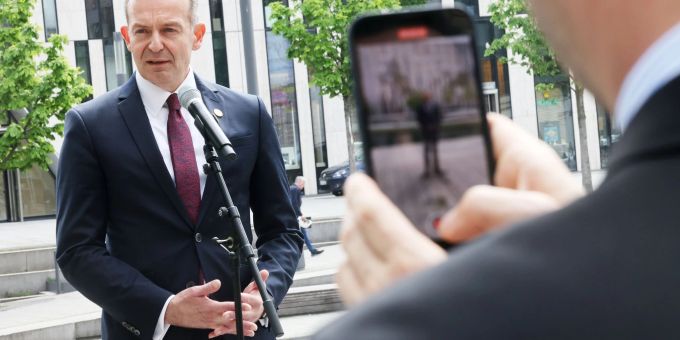 Bundesdigitalminister Volker Wissing (FDP) am Rande der G7-Digitalministerkonferenz in Düsseldorf. Bundesdigitalminister Volker Wissing (FDP) am Rande der G7-Digitalministerkonferenz in Düsseldorf.