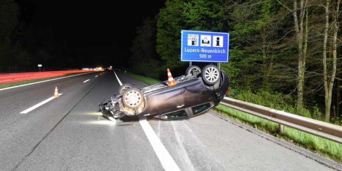 Unfall auf der A2 im Kanton Luzern