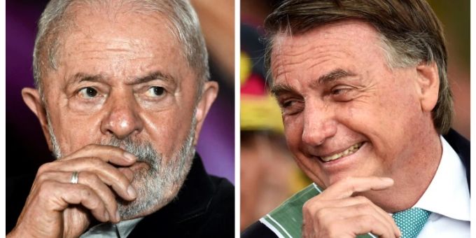 Lula (l.) und Bolsonaro kämpfen in Brasilien um das Amt des Präsidenten. Jair Bolsonaro Lula Brasilien