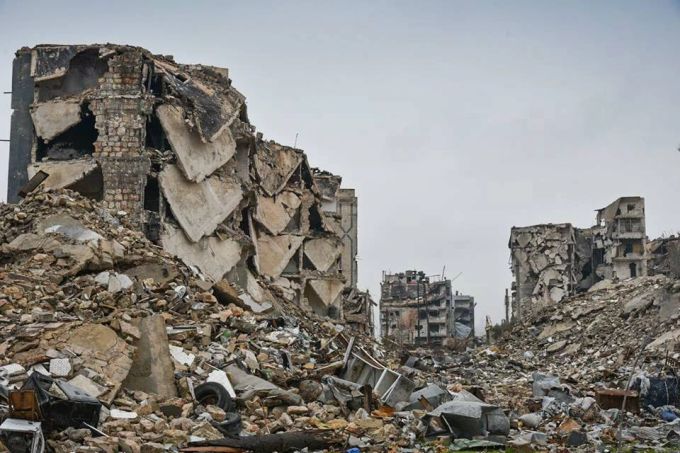 Aleppo am 2. Januar 2017. In Aleppo setzten russische Truppen under dem Kommando Schurawljows sehr viel Streumunition ein. Ukraine-Krieg General Aleppo