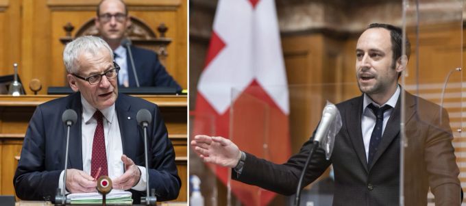 Die FDP-Nationalräte Kurt Fluri (links) und Christian Wasserfallen vertreten beim Benzinpreis entgegengesetzte Positionen. Kurt Fluri Christian Wasserfallen