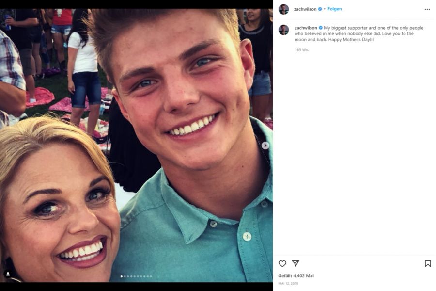 Zach Wilson postete anlässlich des Muttertags eine Bilderstrecke mit seiner Mama auf Instagram.