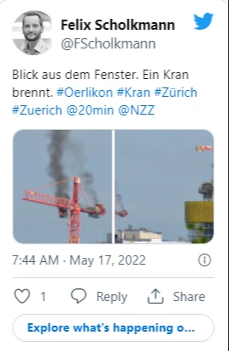 Das Feuer war weithin zu sehen.