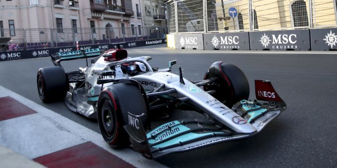 George Russell (Mercedes) beim Aserbaidschan-GP der Formel 1. Mercedes Formel 1 Russell