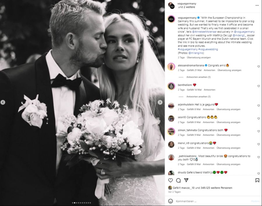 Matthijs de Ligt und seine Model-Freundin Annekee Molenaar sind frisch verheiratet.