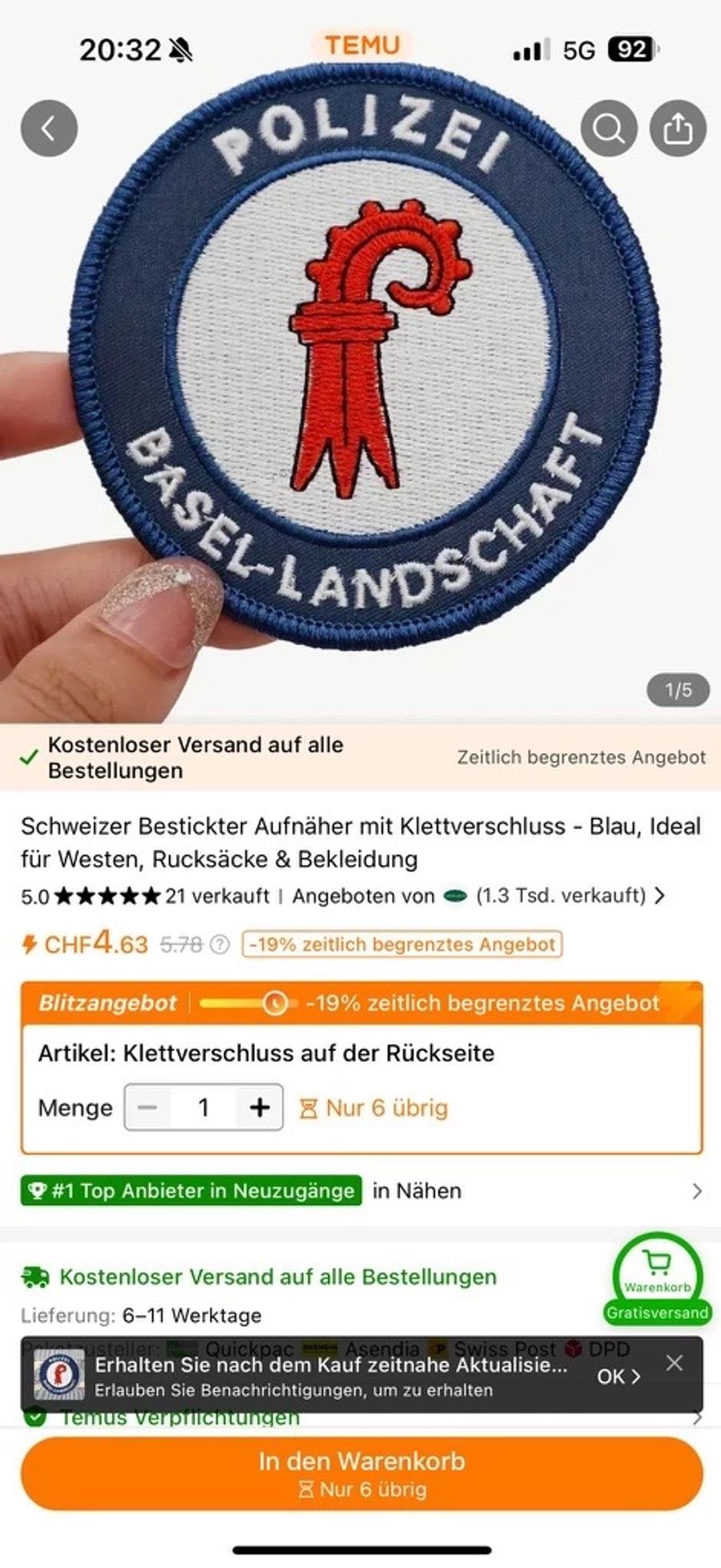 Auch dieses Abzeichen wird jetzt auf der chinesischen Plattform gehandelt.