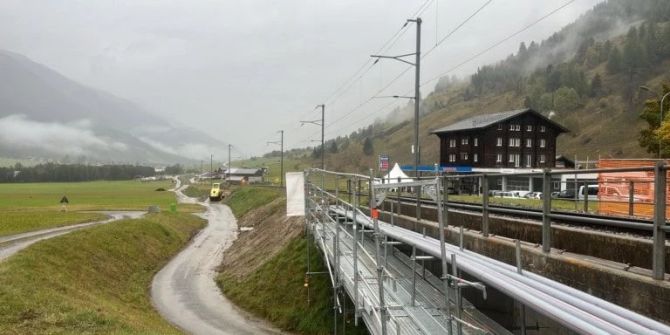 Blick auf Bahn