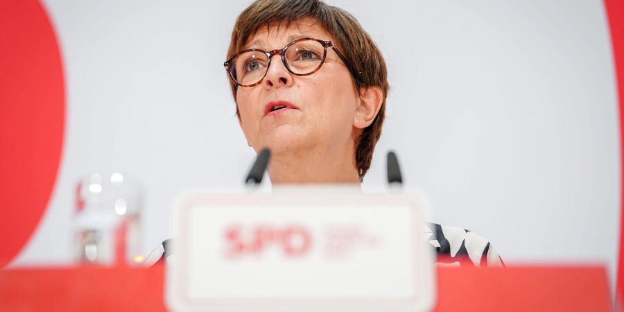 Die SPD-Vorsitzende Saskia Esken sorgt sich um die Ergebnisse ihrer Partei vor den Wahlen in Sachsen und Thüringen.