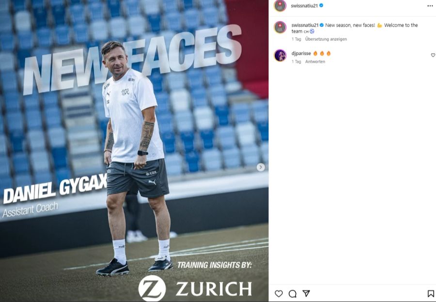 Daniel Gygax ist ebenso neuer Assistenztrainer ...