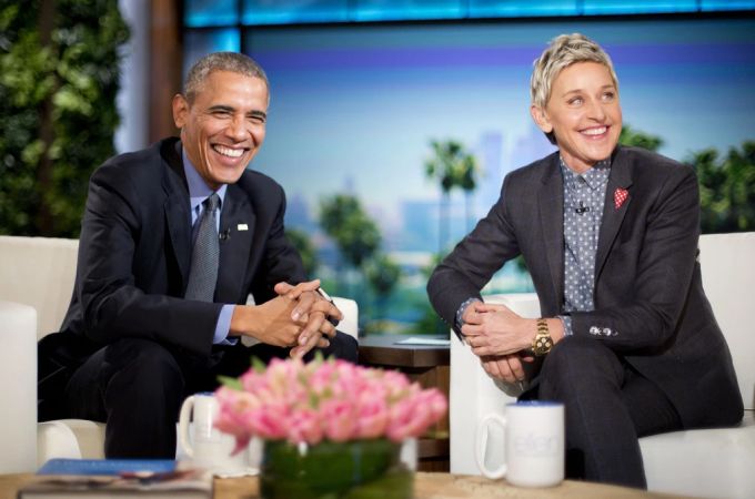 Ellen DeGeneres ist bekannt für die Unterstützung der Demokraten, hier in ihrer Talkshow mit Barack Obama. (Archivbild) Ellen DeGeneres Meghan Markle