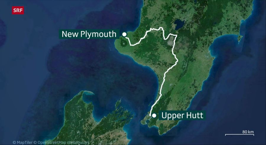 Nach einem Besuch in New Plymouth führte sie die Reise weiter Richtung Upper Hutt.