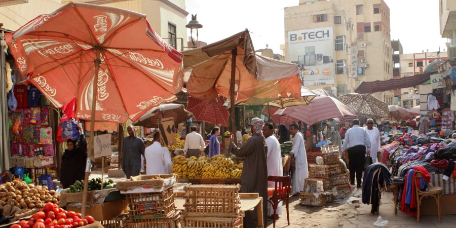 Asuan Ägypten Markt Stände