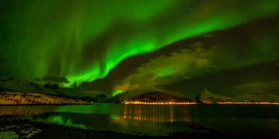 Polarlichter Norwegen grüner Schimmer