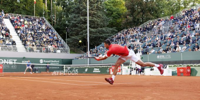 Novak Djokovic gewinnt sein Spiel in Genf gegen Yannick Hartmann. Novak Djokovic