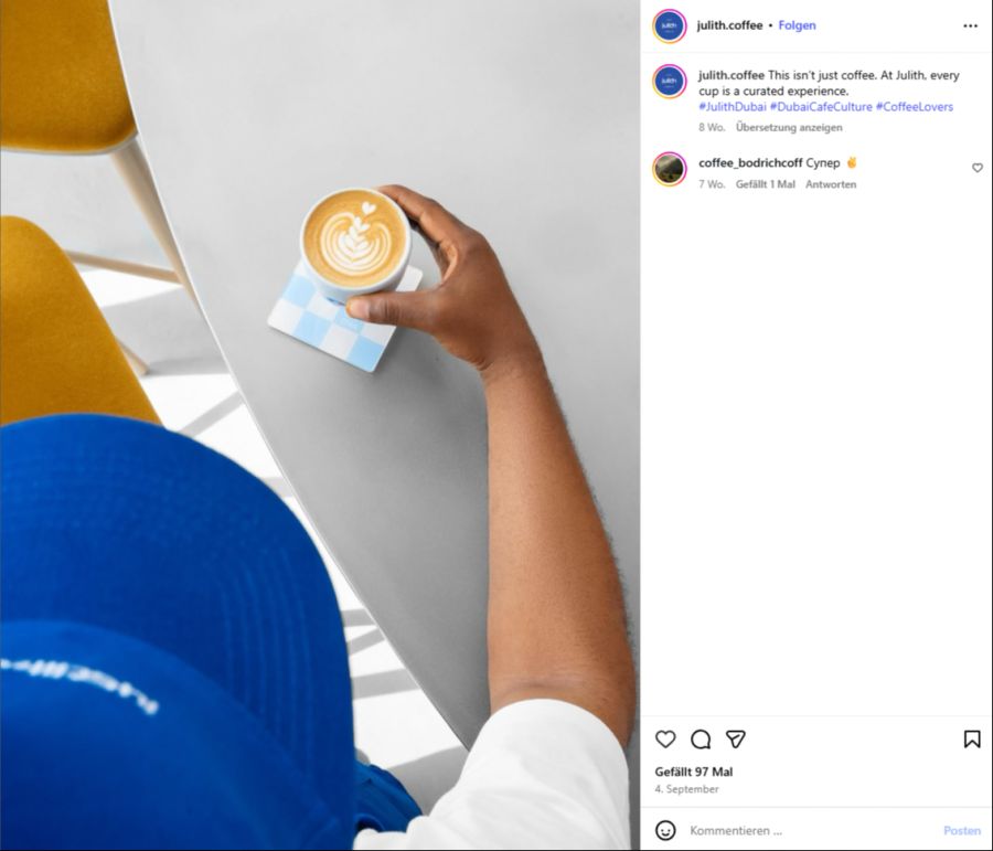 Ein Café in Dubai bietet Kaffee für fast 800 Franken pro Tasse an.