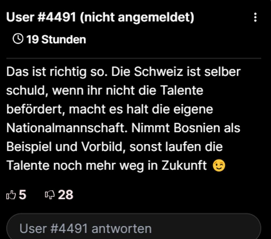 Man solle sich besser ein Vorbild an Bosnien nehmen ...